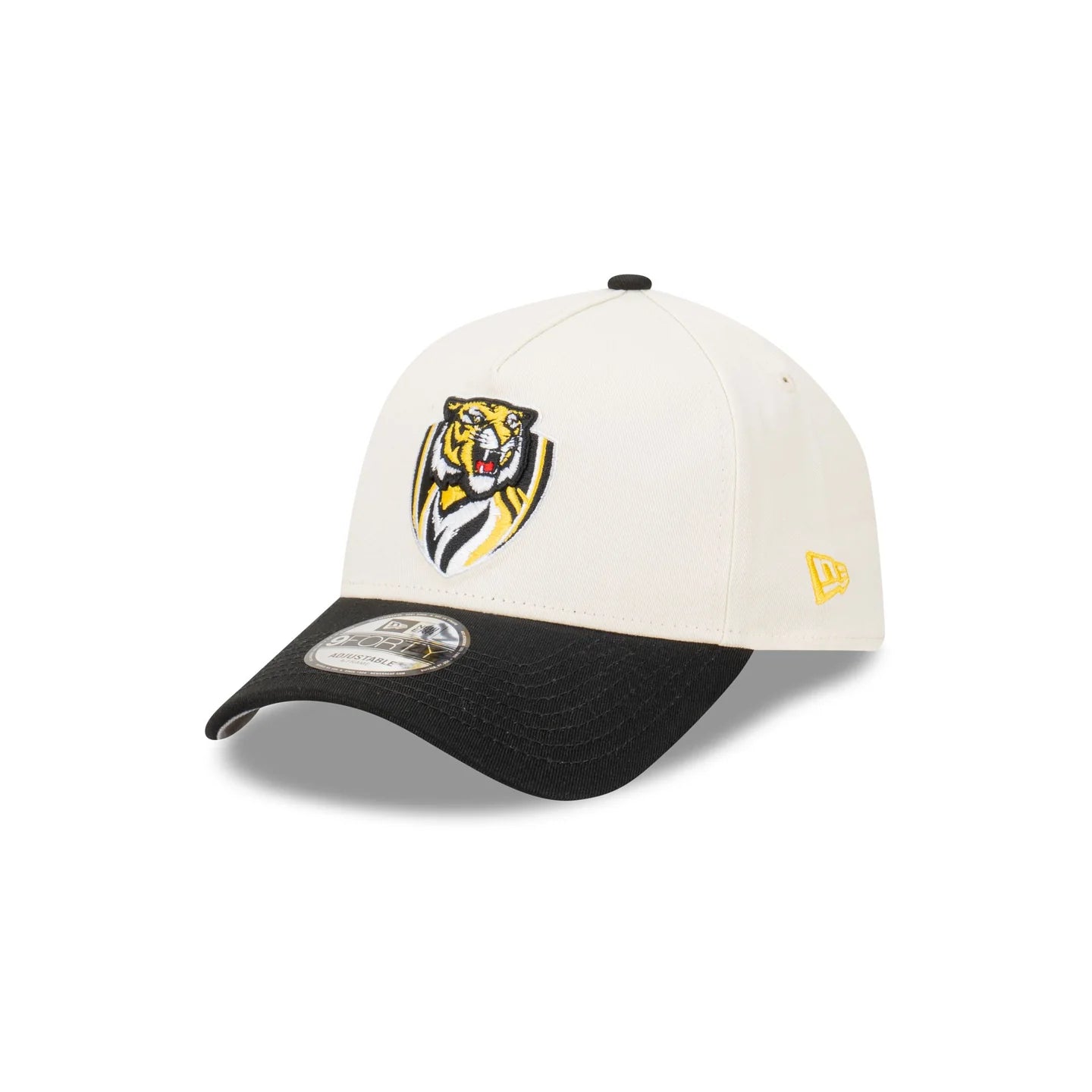 Richmond Tigers Hat - 2-Tone Chrome Black 9Forty A-Frame AFL Snapback Cap - New Era
